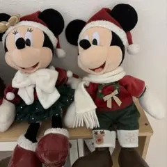Disney クリスマス ミッキー ミニー ぬいぐるみ ペアのサムネイル