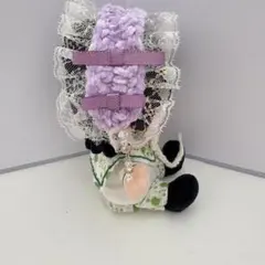 編み物　紫　ヘッドドレス