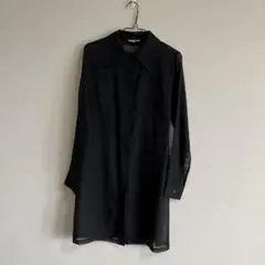 シースルーブラックシャツ 長袖ロング