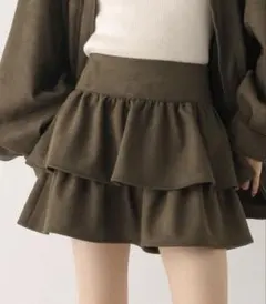 Heather フェイクレザーフリルミニスカートのサムネイル
