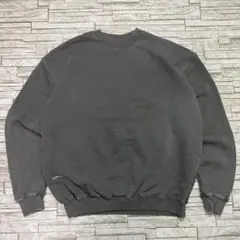 ESNTLS スウェット フェードグレー ワンポイントロゴ ヴィンテージ風