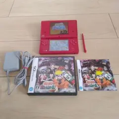 【SALE】Nintendo DSi 本体＋充電器＋ソフト ナルト レッド 赤