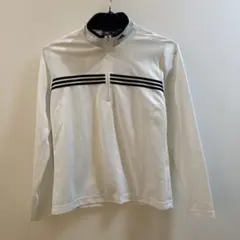 K1433 adidas 長袖ハーフジップウェア ホワイト レディース S