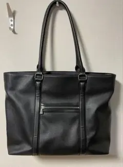 ビジネス トートバッグ 黒 型押し シボ 合成皮革 大容量 多機能 通勤 通学