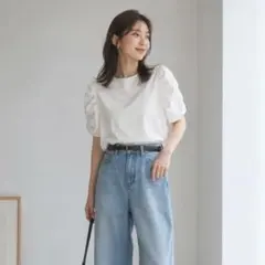 ホワイト パフスリーブ ブラウス 半袖　CYCLAS シクラスのサムネイル