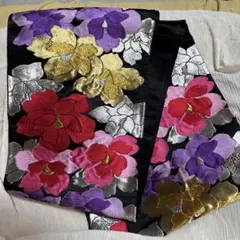 錦織（にしきおり）の華やかな牡丹文様の九寸名古屋帯