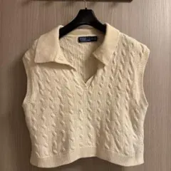 Polo by Ralph Lauren アイボリー ニットベスト XL
