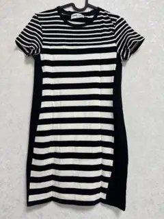 ZARA ボーダー ワンピース 半袖のサムネイル