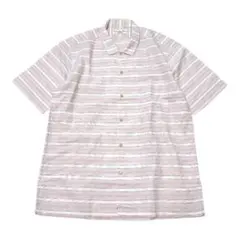 Christian Dior 90S 半袖ストライプシャツ 麻混 ピンク LLのサムネイル