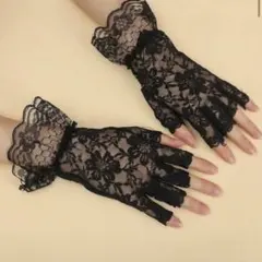 レース 手袋 ブラック 黒のサムネイル