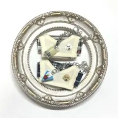 【タイムセール】10センチぬい服　コーデュロイ白ベスト6点セット