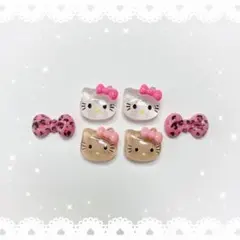 ネイルパーツ 6P 〈J020〉日焼け キティ ガングロ ヒョウ柄 豹柄のサムネイル