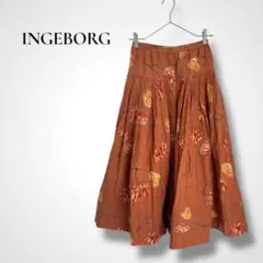 INGEBORG 花柄プリント コットン フレア ロングスカート ピンクハウスのサムネイル