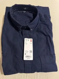 ユニクロ　UNIQLO フランネルシャツ　長袖　ネイビー　新品未使用タグ付　Mのサムネイル