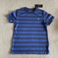 新品Polo Ralph Lauren ネイビー ストライプ Tシャツ 7Y