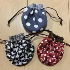 まんまる巾着袋ミニ3点セット　猫