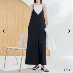 【新品】coen イージービューティ カットジョーゼット　サロペット