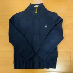 ラルフローレン　ニット　セーター　ジップアップ　紺