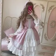 長袖ゴスロリ・ロリータワンピース学院風フリサイズ