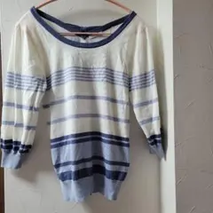 L'EST ROSE ストライプ長袖ニット