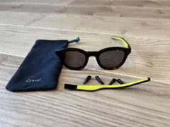 ジャンク品　Eyevol サングラス 黒/黄色 ブラウンレンズ　パーツ取り