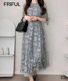 パーティードレス グレー Mサイズ 結婚式 二次会 オケージョンドレス