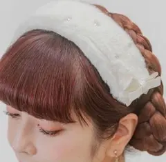 しまむら　青木美沙子　ホワイトファーヘッドドレスのサムネイル