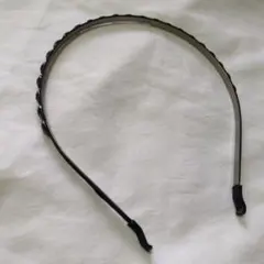 カチューシャ　ブラック ビジュー付