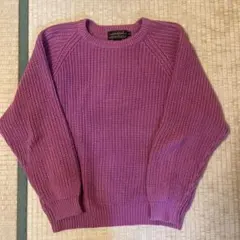 Eddie Bauer ピンク　セーター L 80s USA製　ラグラン黒タグ