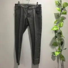 【アルカリ】スラックス パンツ チェック柄 グレー系 綿混 3サイズ