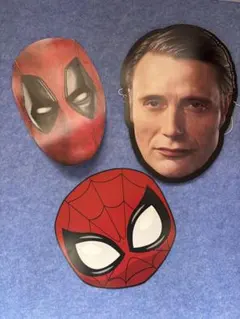 マーベル　デッドプール 、スパイダーマン、マッツミケルセン　マスクセット