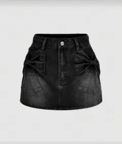 デニム リボンスカート