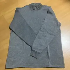 モックネック ポケット付き 長袖カットソー グレーのサムネイル
