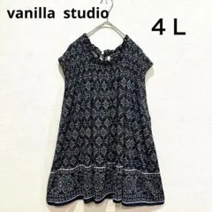 大きいサイズvanilla studioノースリーブ チュニックフリルネック４Ｌのサムネイル
