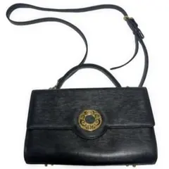 美品✨ ハナエモリ 森英恵 ハンドバッグ ブラウン 円筒型 ゴールド金具 