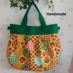 タック入りバッグ❖レトロフラワー&フルーツ ヘキサゴンパッチ - メルカリ