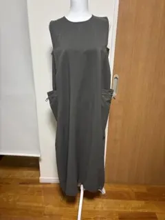 SHEIN グレー ノースリーブ ロングワンピース