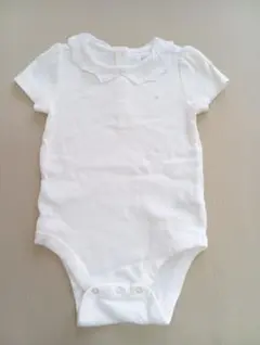 ホワイト 襟付きロンパース
