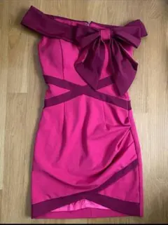 【an】キャバドレス タイトミニドレス ピンク リボン