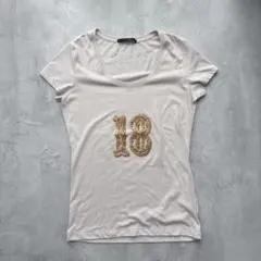 【MACPHEE】ゴールドスパンコールTシャツ 半袖 サイズ１のサムネイル