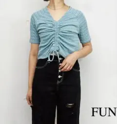 シャーリングカットソー　夏服　半袖　FUNのサムネイル