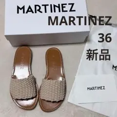 定価46200円【新品】MARTINEZマルティネスフラットサンダルベージュ36のサムネイル