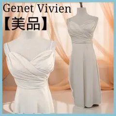 美品 ジュネビビアン パーティードレス 結婚式 演奏会 ラメ入り Aラインドレス