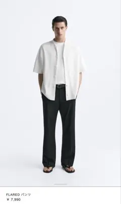 ZARA FLARED フレアパンツ スラックス 黒 EU38のサムネイル