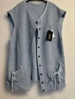 水色 ニットベスト M〜Lサイズ