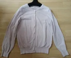 【美品】GU 薄パープル　ラベンダー色　コットン混　春色ニット　カーディガン