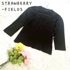 ♡ストロベリーフィールズ 長袖カットソー Uネックトップス シンプルのサムネイル