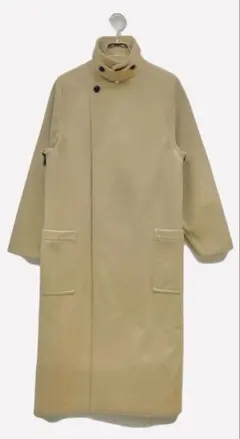 HYKE ベージュ ウール×カシミヤ　ロングコート　メルトンコート【半額以下】 1点限り】カシミヤ ブレンド ウール スタンドカラー ロングコート