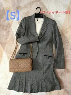 ツイードスーツ✦テーラードジャケット フレアスカート S 卒業式 入学式