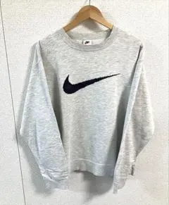 90s NIKE ナイキ XL スウェット トレーナー 霜降り グレー　紫